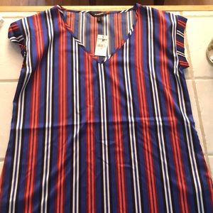 Never worn- Express striped sleeveless dress shirt